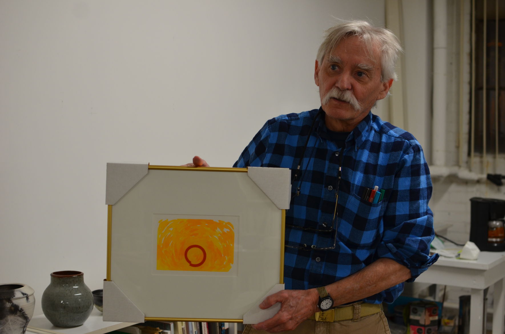 Richard Emery Nickolson with painting